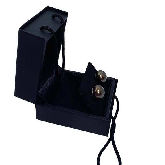 Honora 14k Gold And Chocolate Freshwater Pearl Pierced Stud Earrings (5983) - Picture 2 of 6